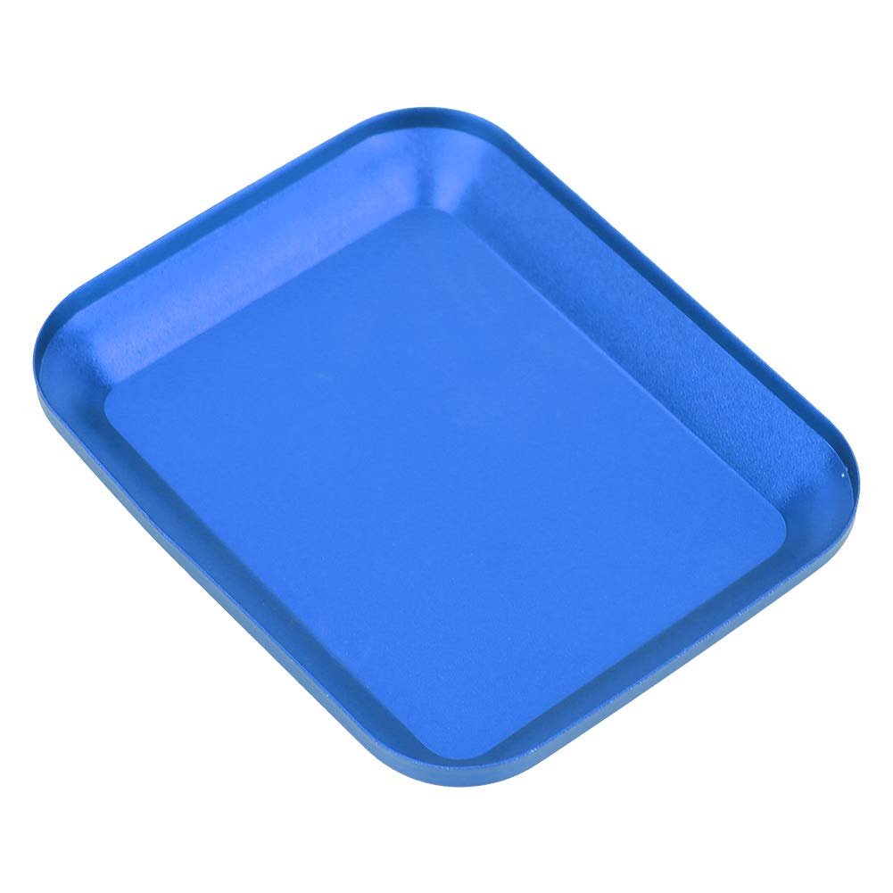 Magnetic Small Parts Tray - Silicone Tool Organizer for Screws, Nuts & Bolts Storage | Durable Magnetic Plate for Workshop, Garage & DIY Projects (Blue)