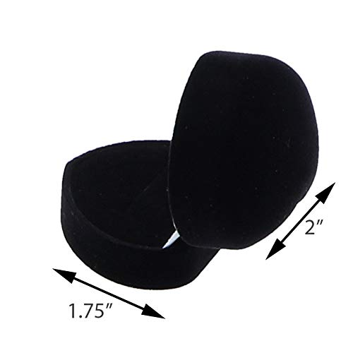 Li'Shay Velvet Box Ring Holder - Black Heart Jewelry Organizer for Women | Elegant Ring Display Case for Engagement, Wedding & Travel | Perfect Gift for Brides & Jewelry Lovers