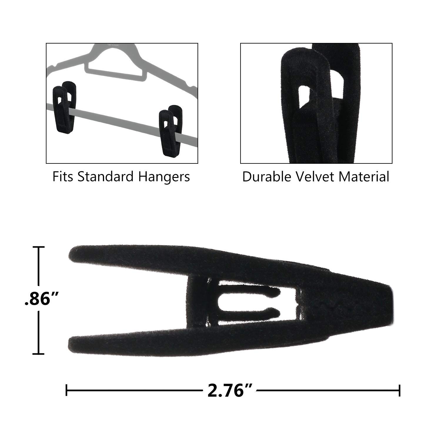 20 Pack Velvet Hanger Clips for Velvet Hangers - Durable Pant & Skirt Hangers with Secure Clips for Baby Clothes, Ideal for Nursery, Closet & Wardrobe Organization