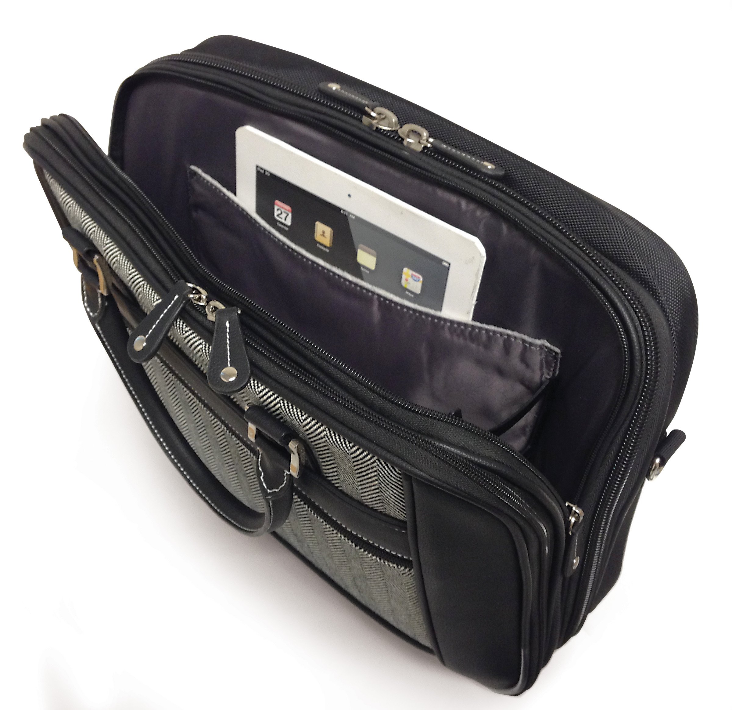 Stylish Herringbone Laptop Bag for Women - Fits 16