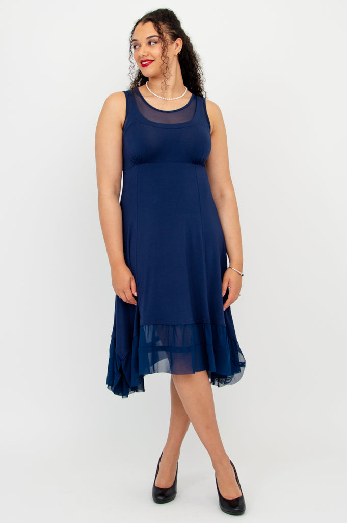 Danube Dress - Soft & Breathable Bamboo Fabric in Indigo Blue - Perfect for Summer Outings & Casual Wear