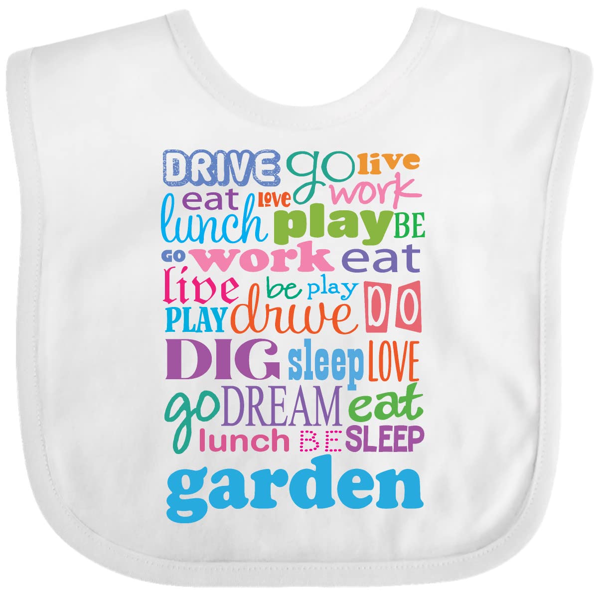 Inktastic Gardening Eat Sleep Garden Baby Bib - Soft Cotton Drool Bib for Infants & Toddlers - Perfect for Feeding, Playtime, and Outdoor Activities