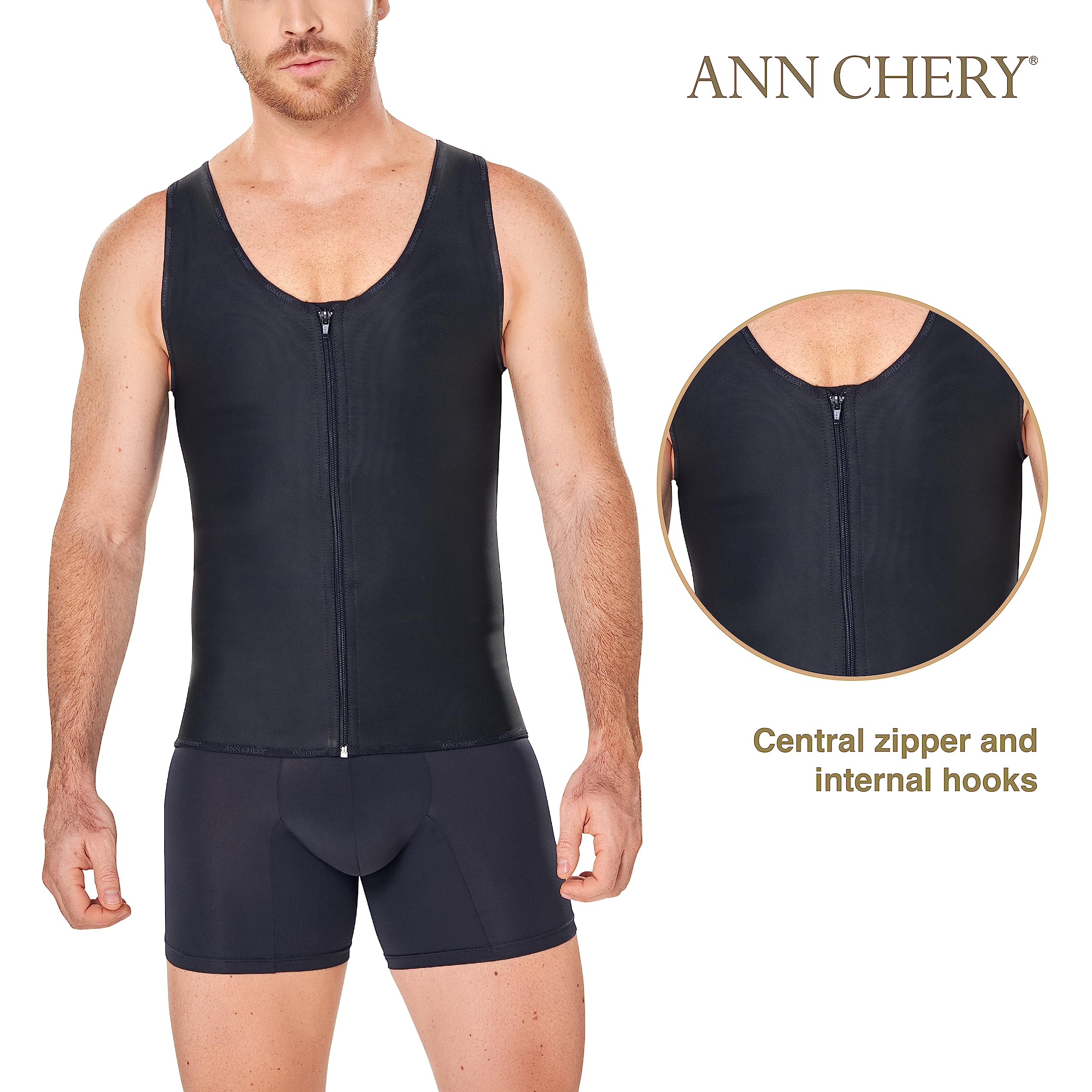 Ann Chery Men's Latex Girdle Body Shaper - Slimming Waist Trainer for Men, Posture Corrector & Back Support - Perfect for Workout, Weight Loss & Everyday Wear