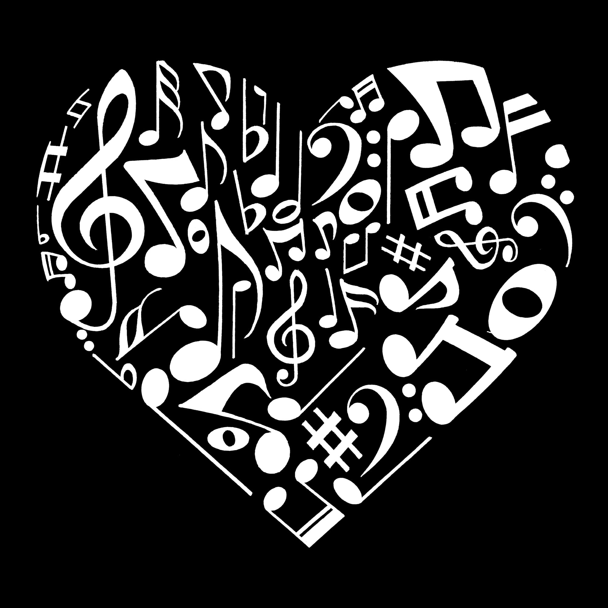 LA POP ART Women's Word Art Hooded Sweatshirt - Heart Notes | Trendy Graphic Pullover for Casual Wear, Street Style & Cozy Outfits