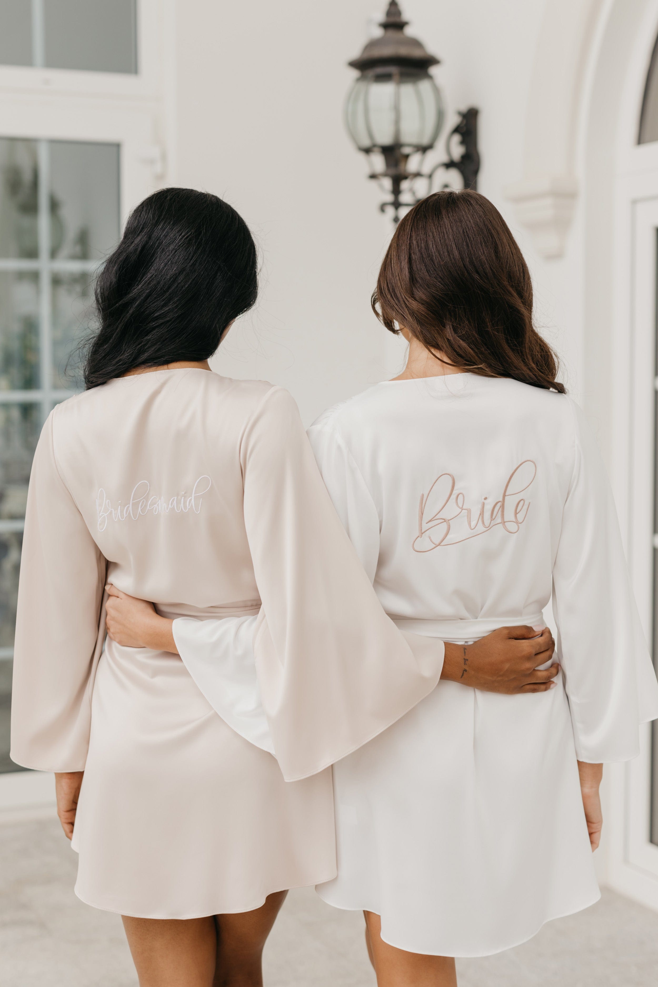 Willow Petal Hem Satin Trim Robe - Women's Elegant Lace Trimmed Bathrobe for Spa, Bridal & Luxury Loungewear