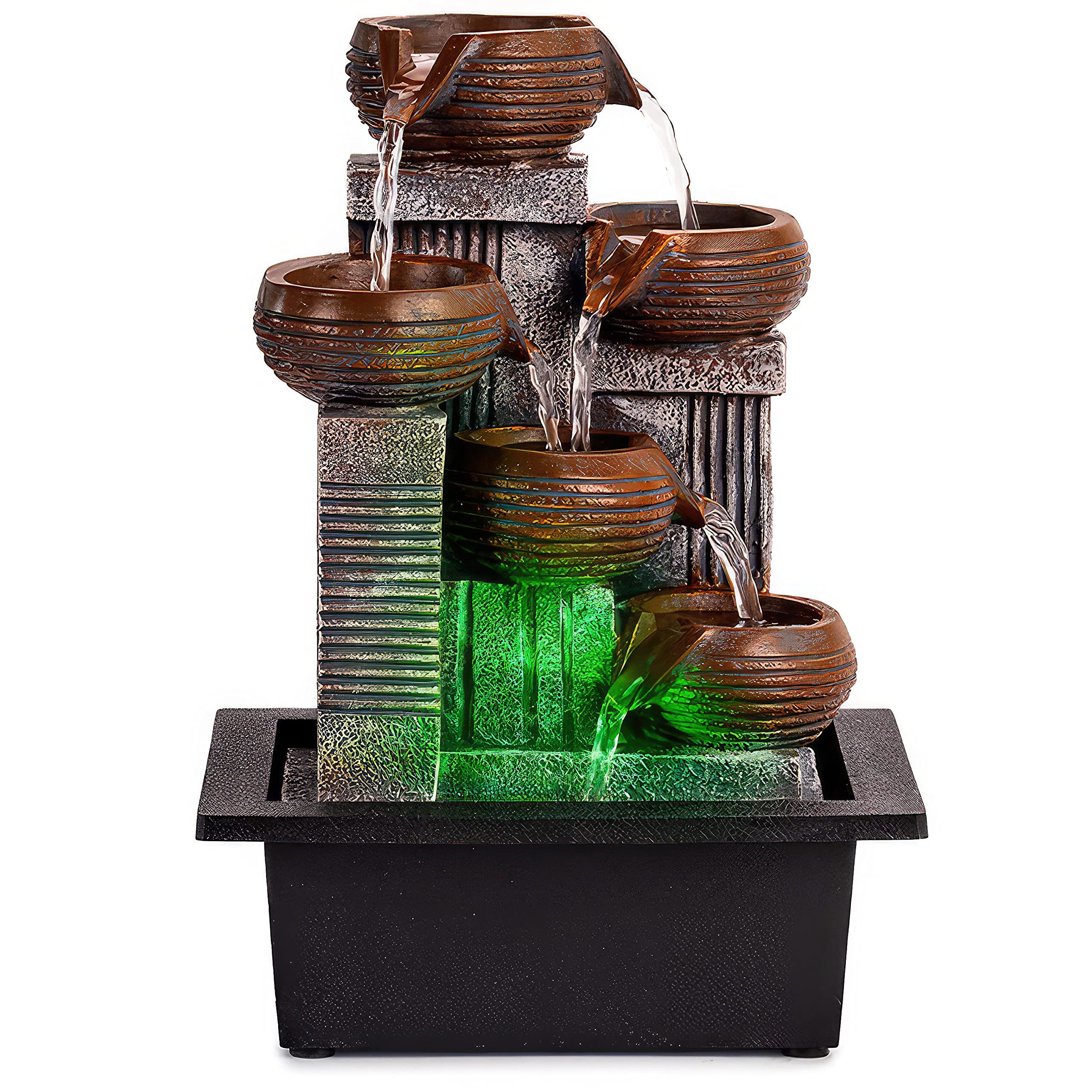 5-Tiered Indoor Water Fountain with LED Lights - 12