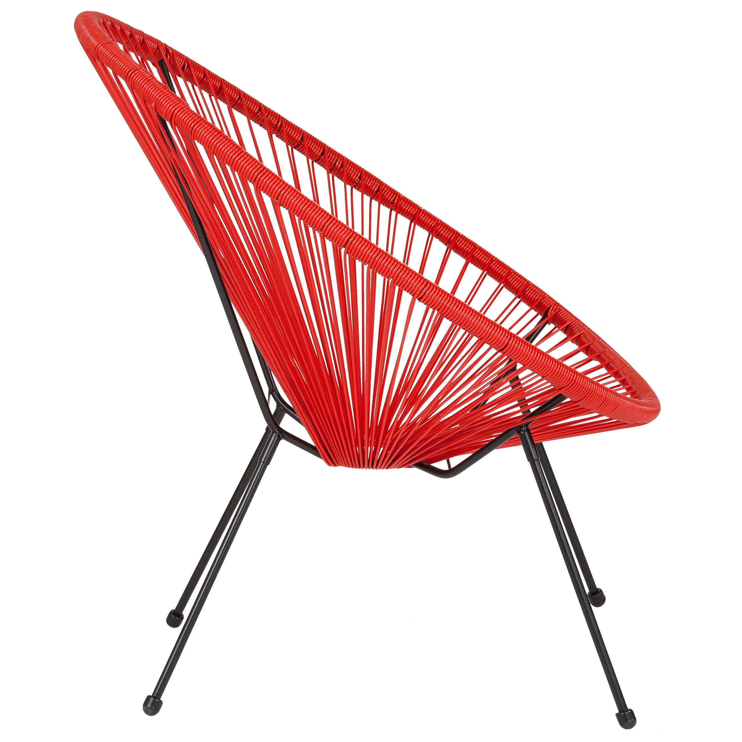 Comfortable Red Papasan Bungee Lounge Chair - Indoor/Outdoor Relaxation Chair for Living Room, Patio, or Bedroom - Perfect for Reading, Napping, and Sunbathing