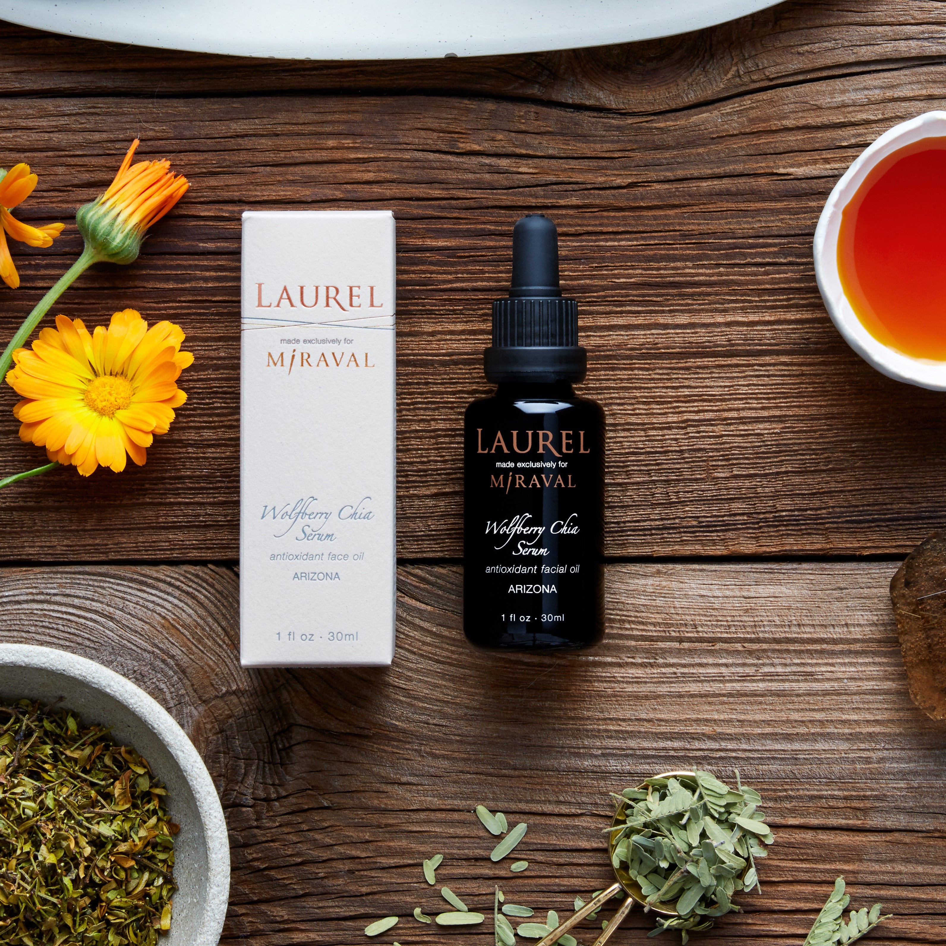 Laurel Wolfberry Chia Serum - Organic Anti-Aging Face Serum with Antioxidants | Miraval Arizona Spa Collection | Perfect for Dry Skin & Nighttime Skincare Routine