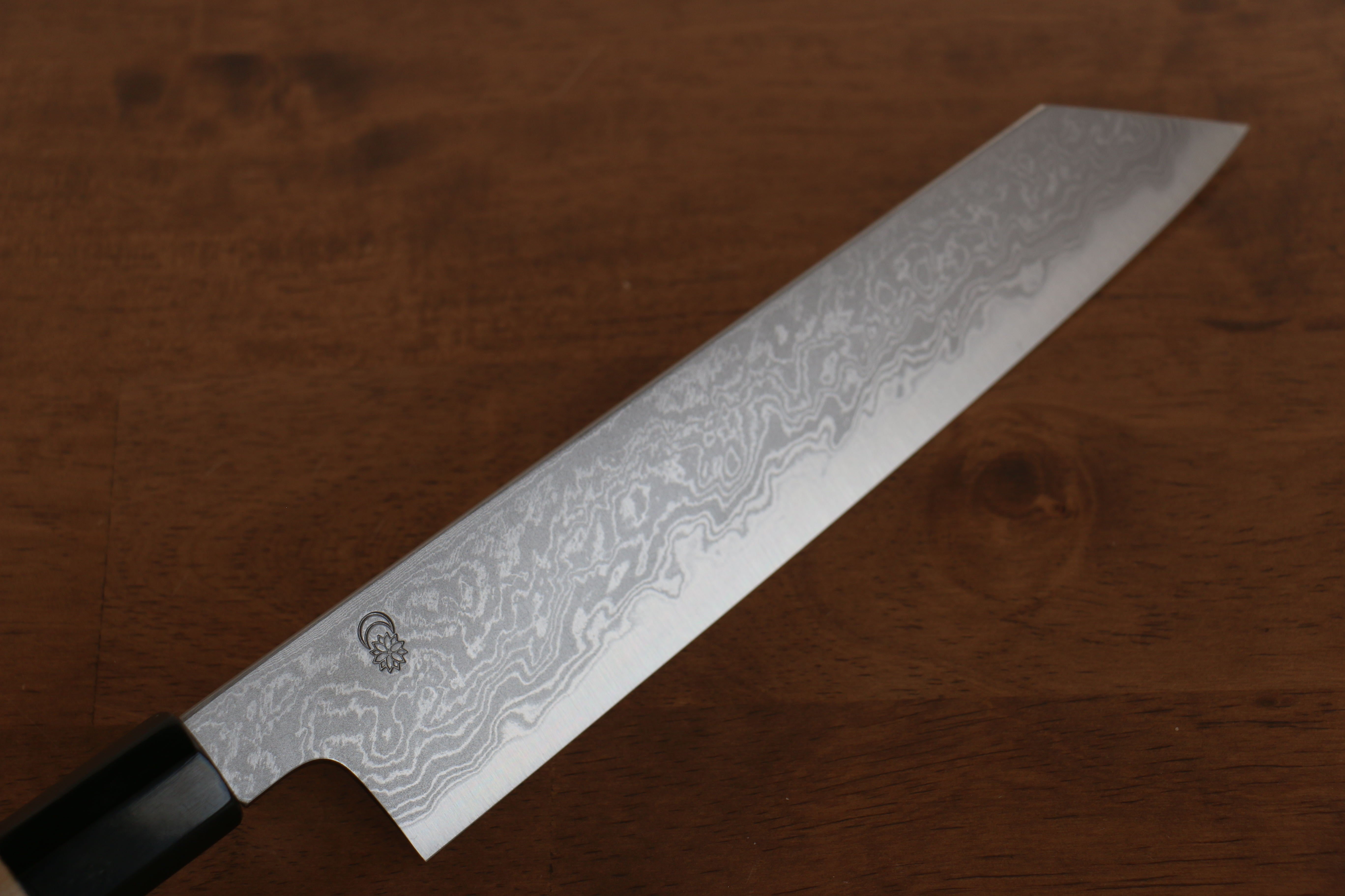 Premium Kikuzuki Blue Steel No.1 Damascus Kiritsuke Gyuto Knife 210mm - Japanese Chef Knife with Magnolia Wood Handle - Perfect for Sushi, Sashimi & Precision Cutting
