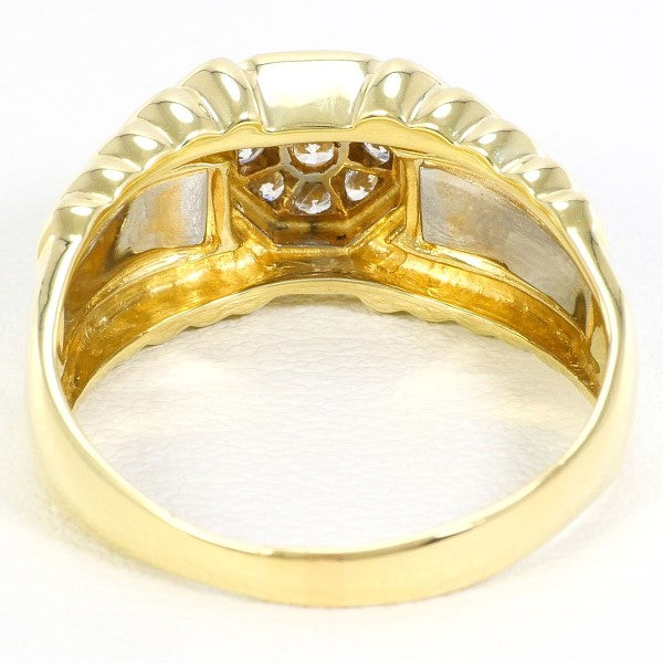 18K Yellow Gold & White Gold Diamond Ring for Women - Elegant Wedding, Engagement, Anniversary Gift - Perfect for Proposals, Bridal Jewelry & Special Occasions