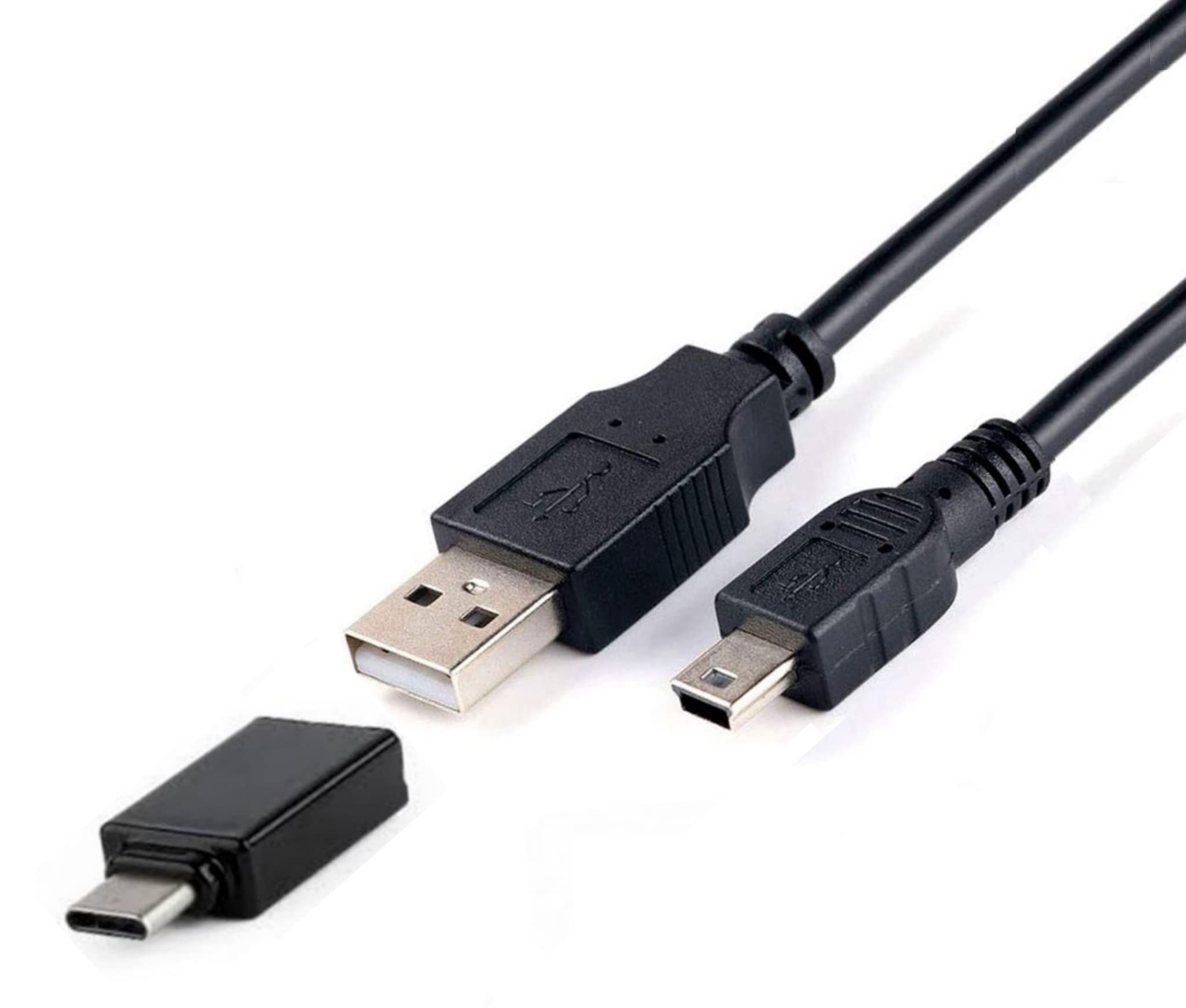 6FT USB Mini B to USB-C Adapter Cable - Compatible with Blue Yeti Microphone, Dash Cams, Canon & Nikon DSLRs, TI-84 Calculators, GoPro Hero 3+, External HDDs, Garmin GPS - Perfect for Podcasting, Vlogging, Data Transfer & Device Charging