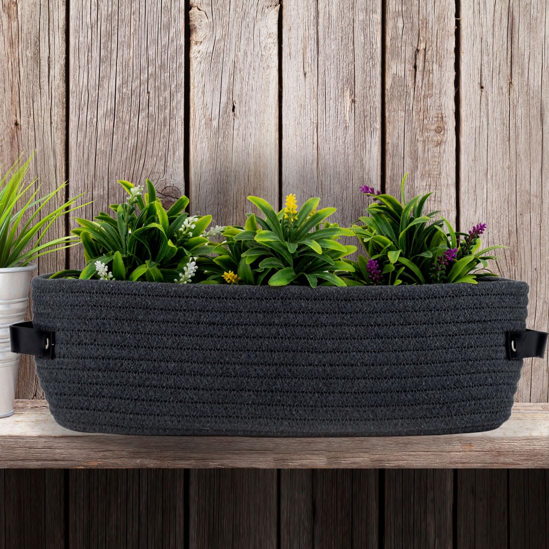 Stylish Cotton Rope Bathroom Basket - Toilet Paper Holder with Handle, Home Decor Organizer (13