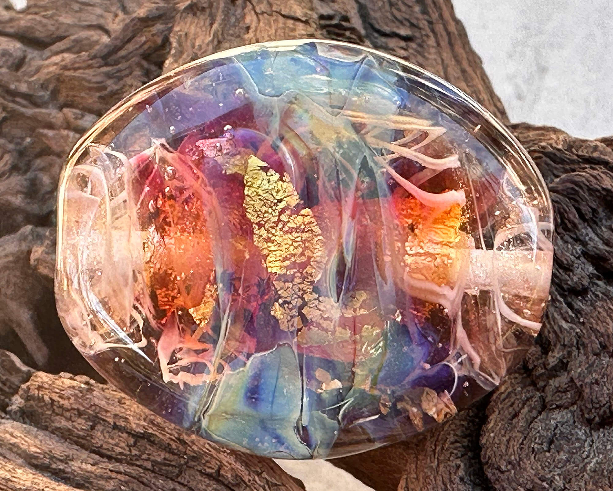 Handmade Sunset Pink Lampwork Glass Focal Bead for Jewelry Making - Perfect for Necklaces, Bracelets & DIY Craft Projects