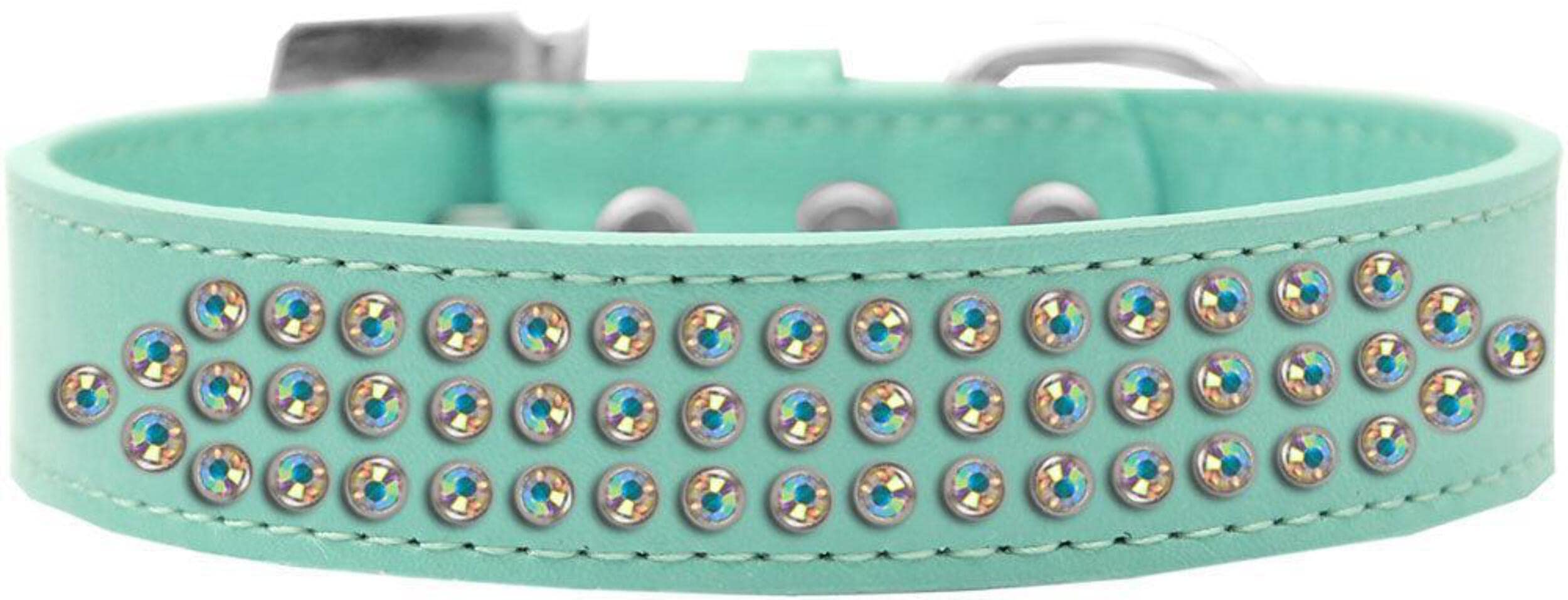 Lavender Dog Collar with Three Row Aurora Borealis Crystals - Stylish Pet Fashion Accessory for Small, Medium & Large Dogs - Perfect for Daily Walks, Special Occasions & Photo Shoots