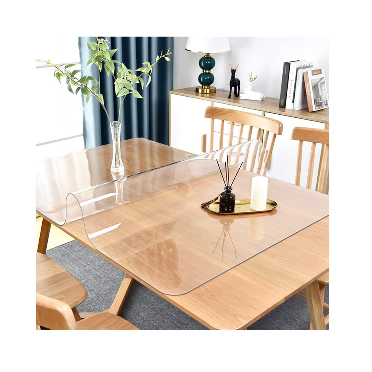 AEORUM 24 x 60 Inch Rectangular Vinyl Table Protector Pad - Waterproof Desk Blotter Cover for 5ft Wood, Glass & Computer Tables - Ideal for Office, Dining & Home Workspace Protection
