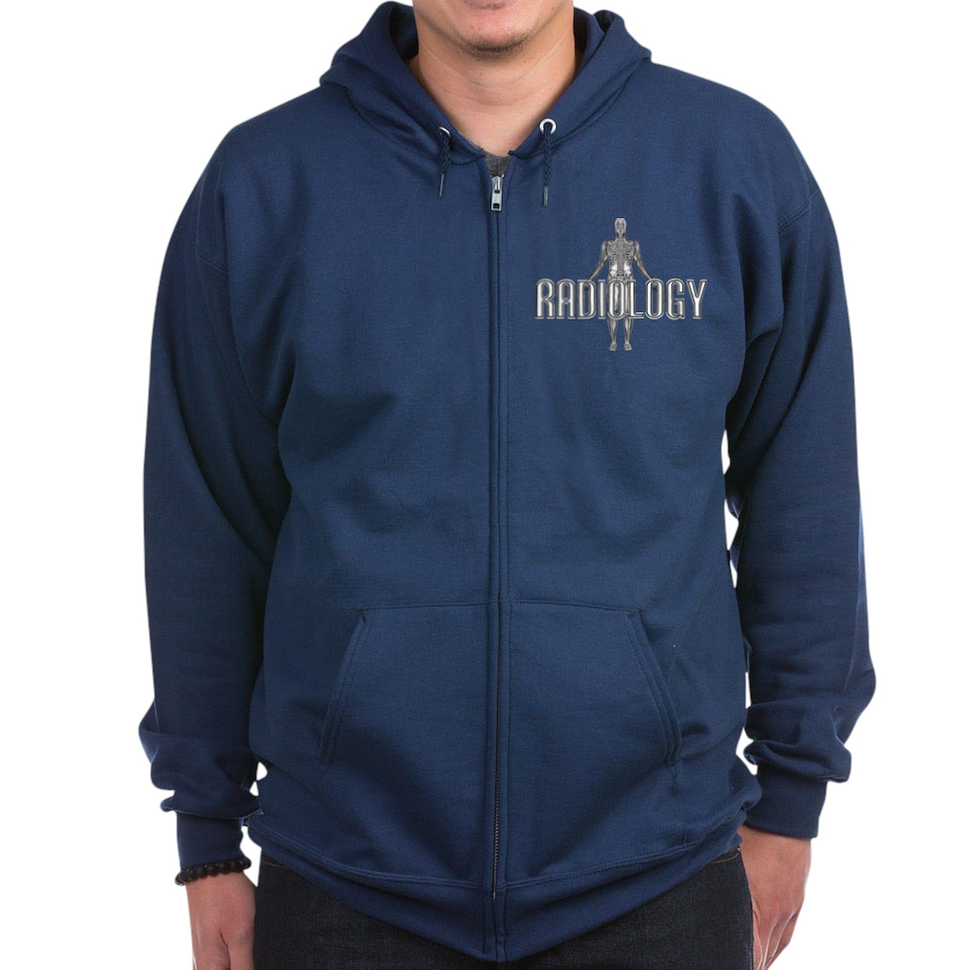 Radiology Zip Hoodie for Men - Dark Zip-Up Hooded Sweatshirt | Comfortable & Stylish Medical Apparel for Doctors, Students & Healthcare Professionals