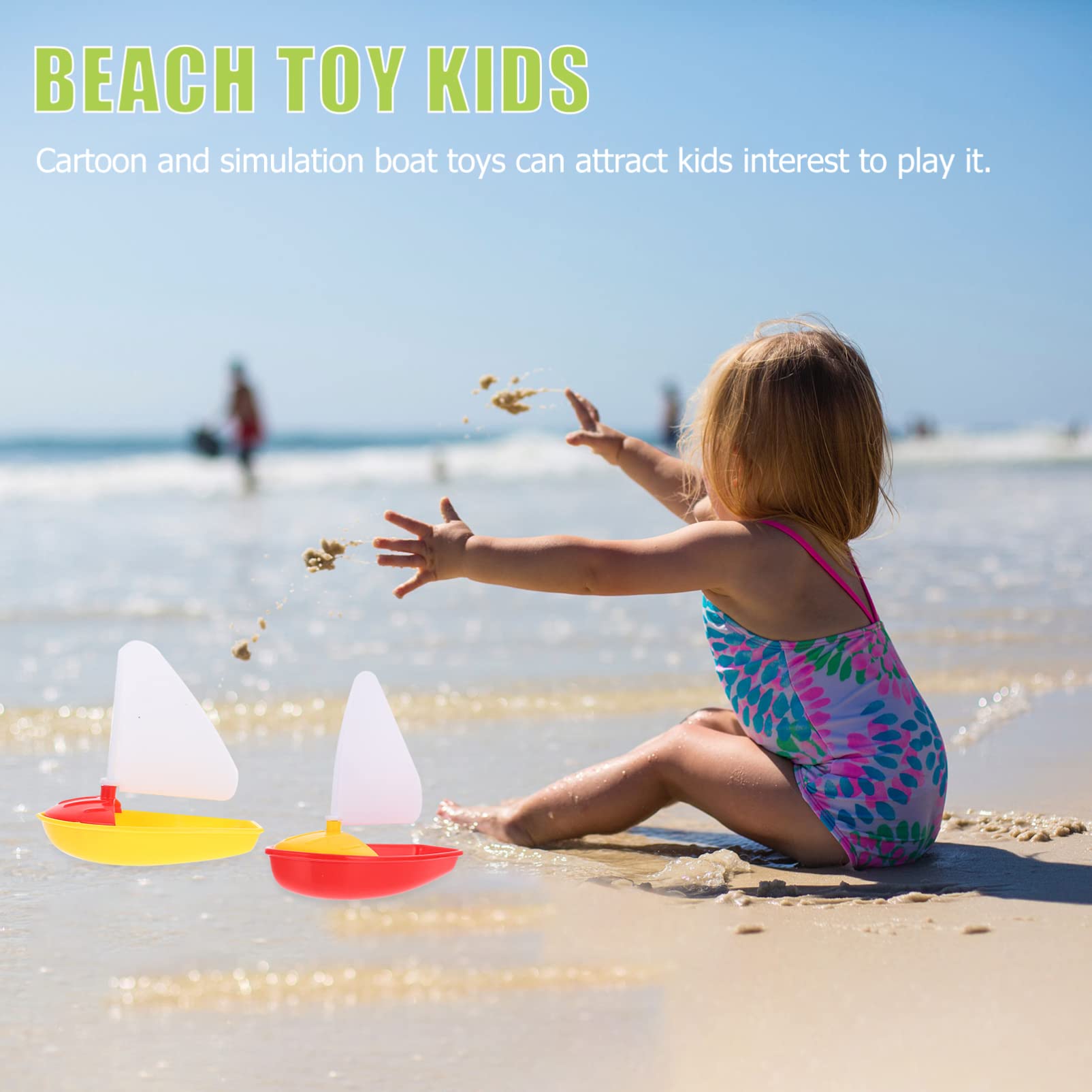 Totority 3-Piece Mini Sailing Boat Toys Set - Waterproof Bath Toys for Toddlers & Kids - Fun Bathtub & Beach Water Play for Summer Outdoor Activities