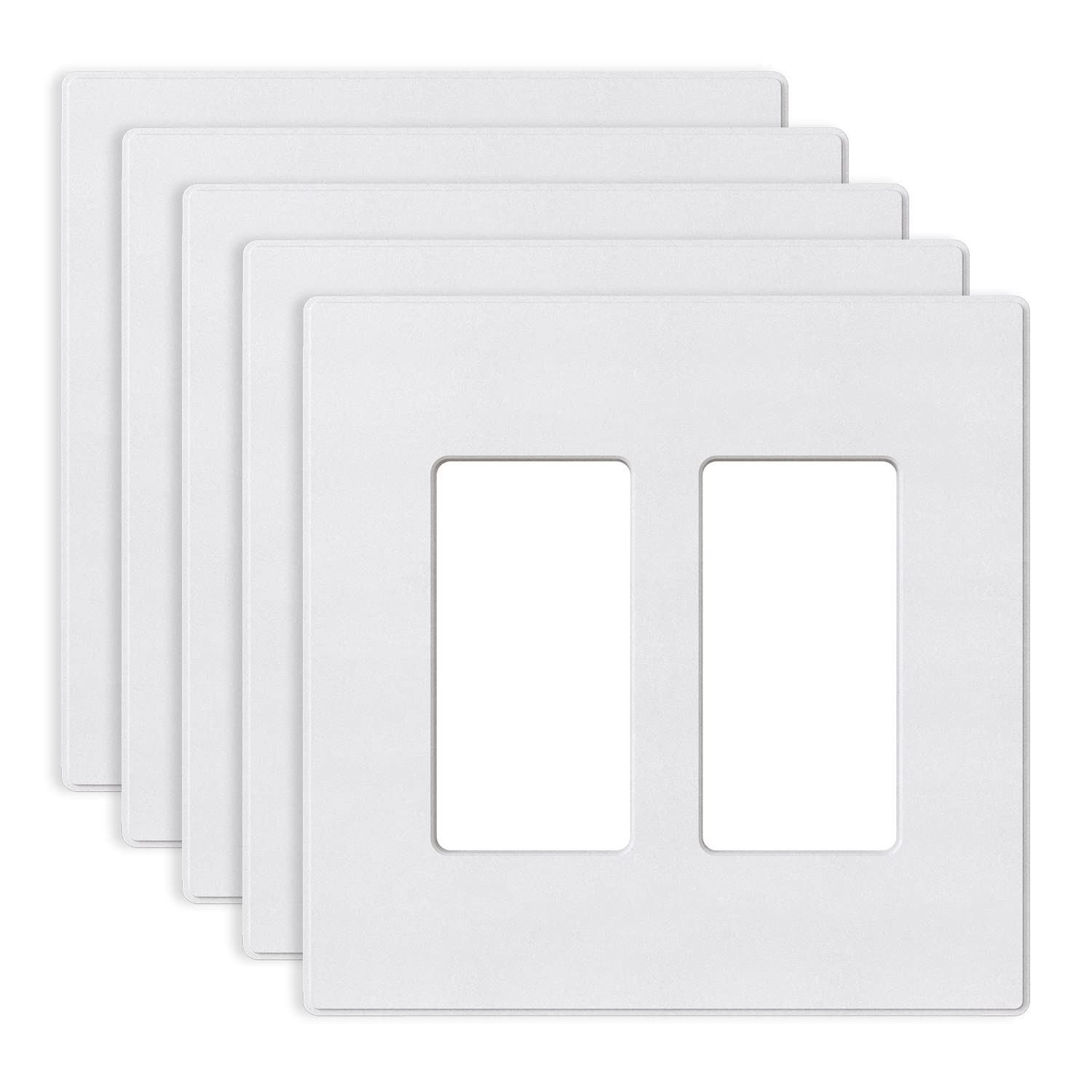 ELEGRP 2-Gang Screwless Decorative Wall Plates - 4.88
