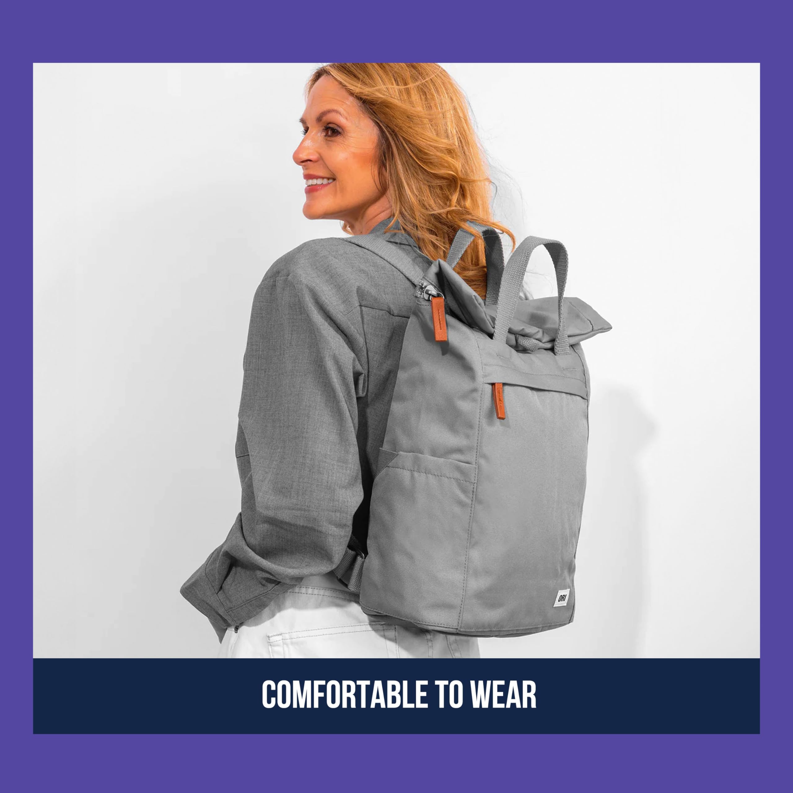 ORI LONDON Travel Backpack - Nylon Rolltop Backpack for Men & Women with Magnetic Closure - Perfect for Commuting & Travel
