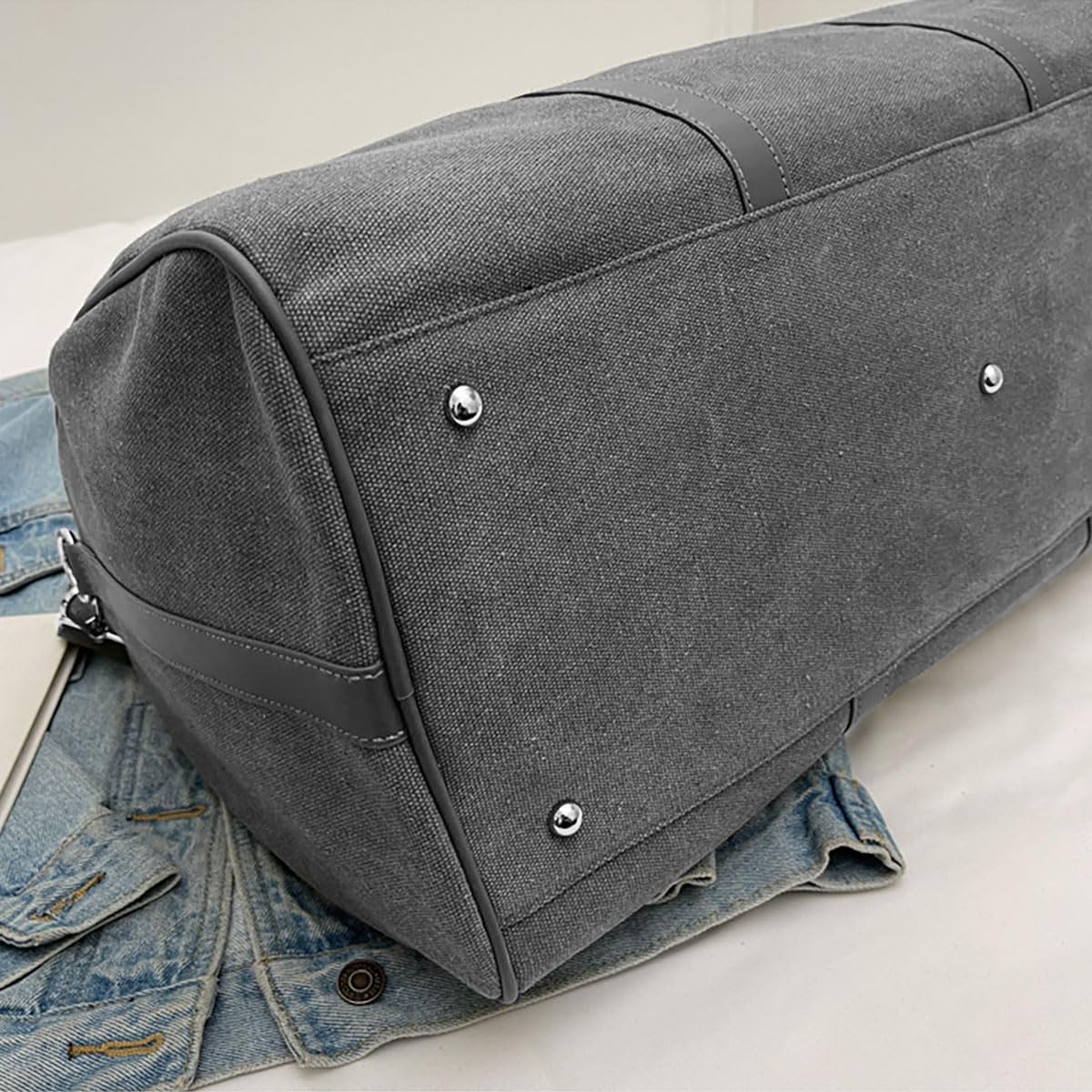 Premium Canvas Duffle Bag - Large Weekender Travel Bag for Gym, Camping, Hiking & Storage | Durable Carry-On Duffel with Spacious Interior (Black) - Perfect for Weekend Getaways, Sports Gear & Outdoor Adventures