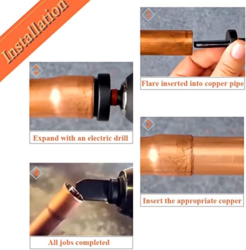 5 Pcs Swaging Tool Drill Bit Set - 1/4 Inch Hex Shank Copper Pipe Swagging Bits for AC Tube Expansion & Flaring | HVAC Repair Kit for Copper Tubing Installation & Maintenance
