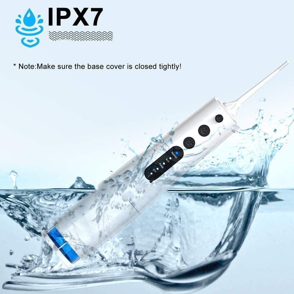 **Cordless Water Flosser for Teeth Cleaning – IPX7 Waterproof Dental Oral Irrigator with 4 Modes & Detachable Tank – Portable Teeth Cleaner for Home & Travel (White) – Perfect for Braces, Gums, and Daily Oral Care**