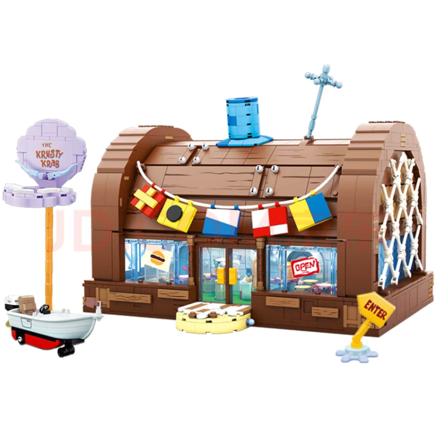 SpongeBob SquarePants Krusty Krab Toy Playset - Official Nickelodeon Collectible for Kids & Fans - Perfect for Birthday Gifts, Room Decor, and Themed Parties