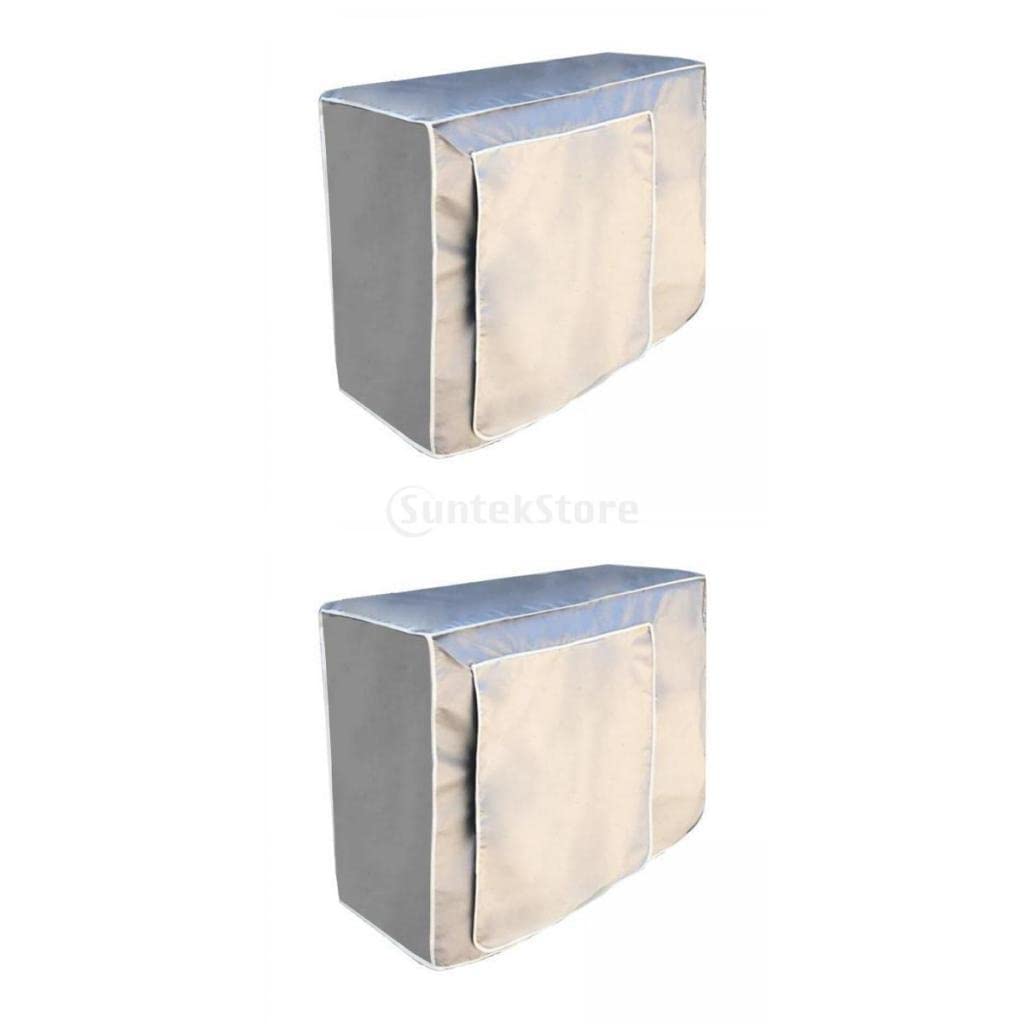 Bothyi 2Pcs Outdoor AC Cover - Heavy Duty Oxford Fabric Waterproof Dustproof Air Conditioner Protector for Winter & Summer Use - Fits Most Window & Wall Units