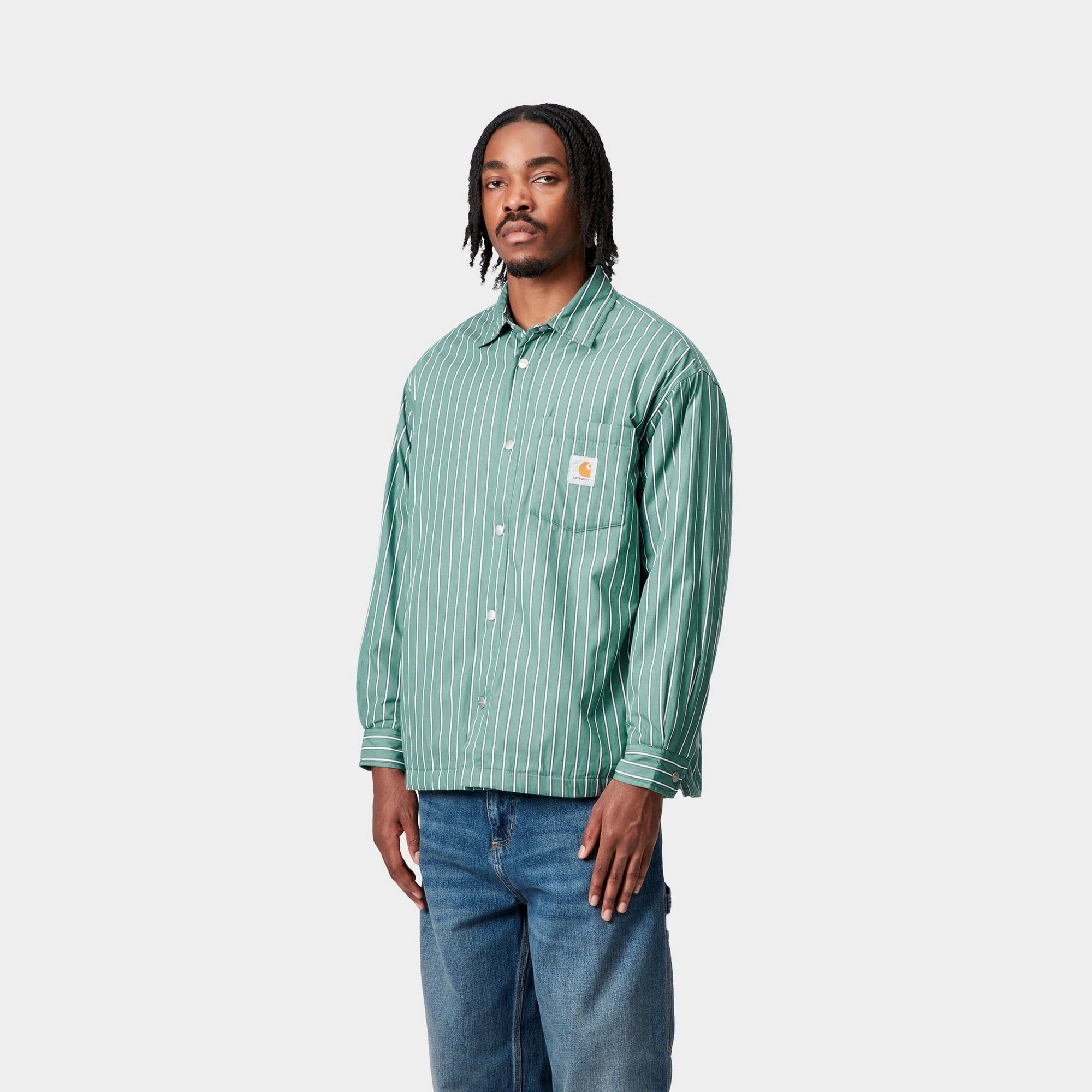 Grimsby Stripe Shirt Jacket for Men & Women | Lightweight Casual Outerwear | Saguaro Brand | Perfect for Spring & Fall Layering, Outdoor Activities, and Everyday Wear