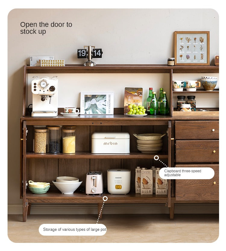 Stylish Oak Solid Wood Modern Dining Sideboard Buffet Cabinet - Perfect for Dining Room Storage & Entertaining