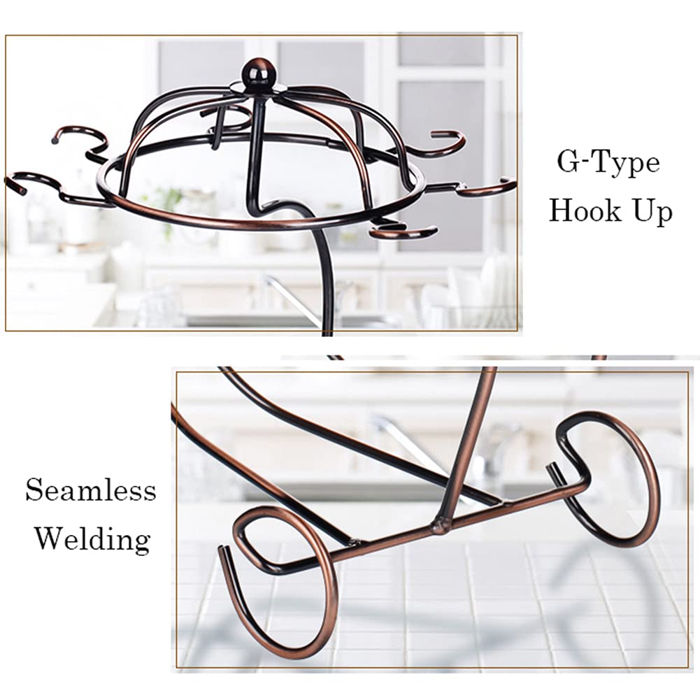 Premium NWB Bicycle-Themed Wine Glass Rack - Holds 6 Glasses & 1 Bottle - Space-Saving Stemware Storage for Kitchen Counter, Bar, or Dining Room - Perfect for Wine Enthusiasts & Home Entertaining