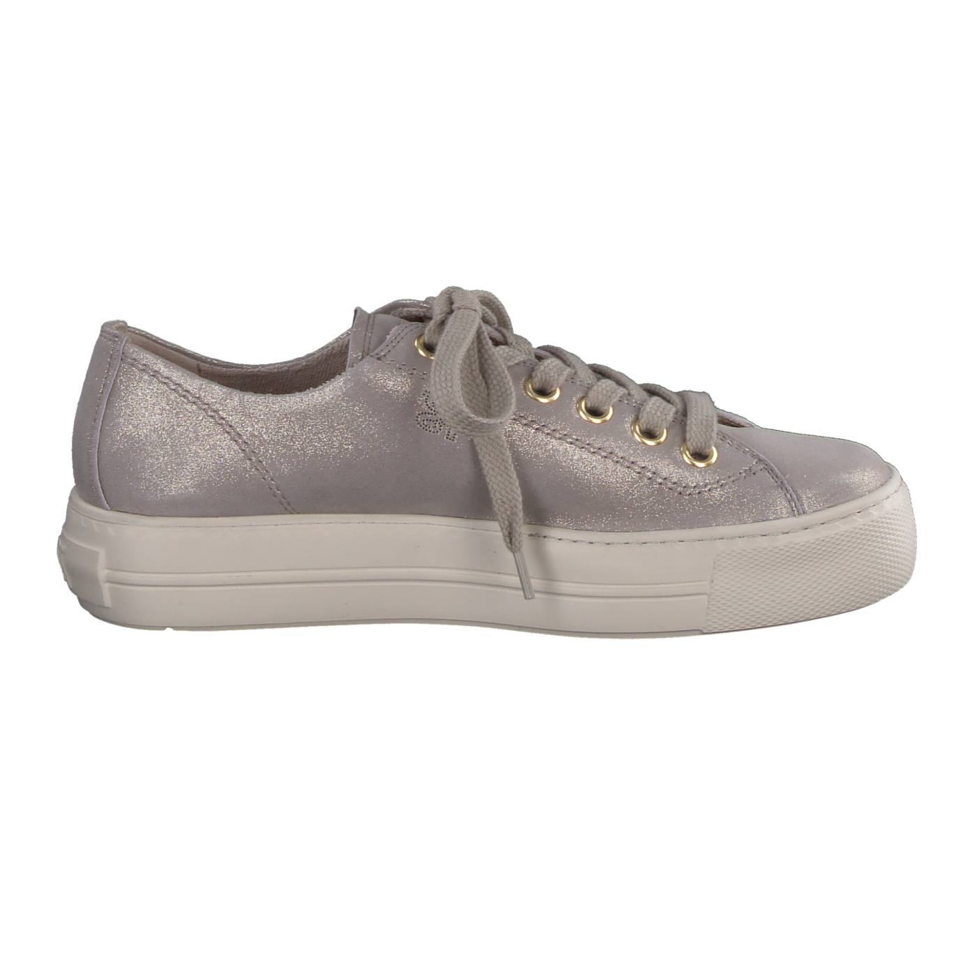 PAUL GREEN 4790 Taupe Metallic Leather Women's Sneakers - Comfortable Fashion Trainers for Casual Wear & Everyday Outfits