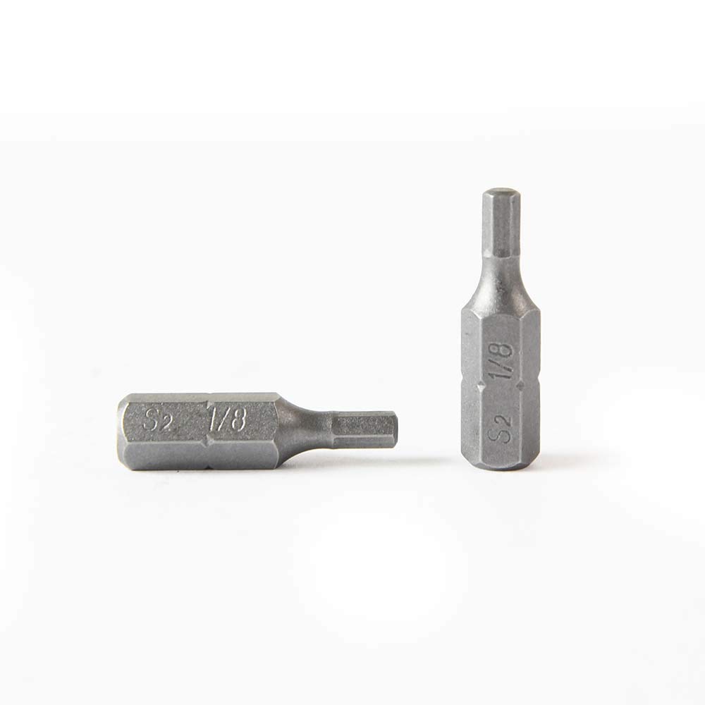 BH110-10PK 1/8 Inch Hex Screwdriver Bits - 10 Pack (1 Inch Length) - Durable Single End Hex Bits for DIY, Furniture Assembly & Electronics Repair