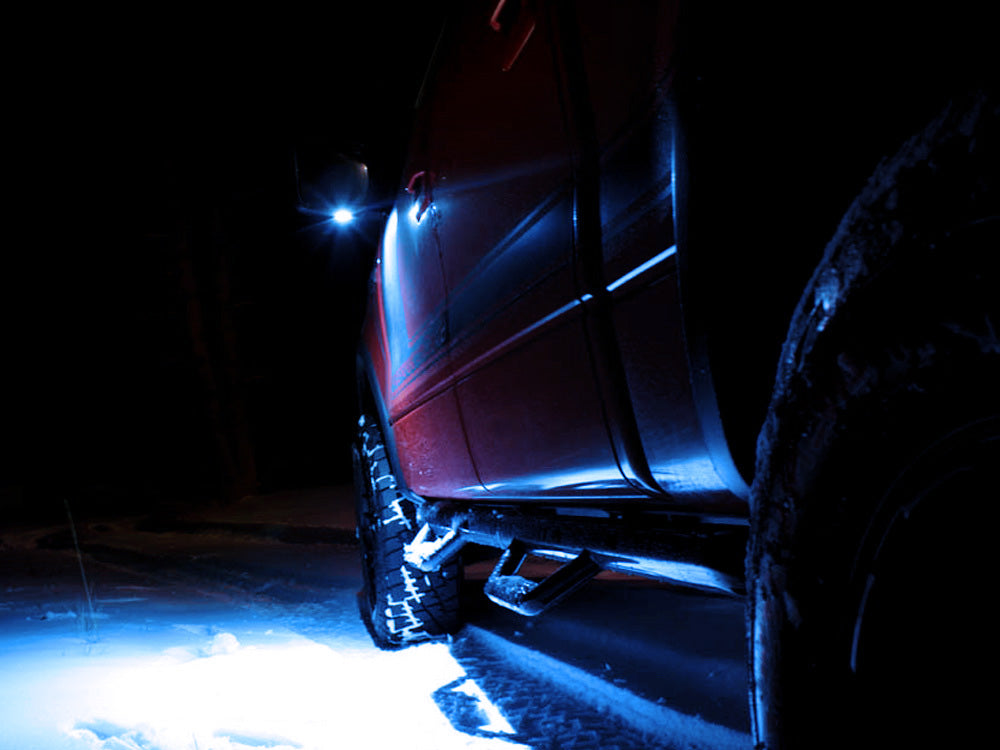 Blue Full LED Side Mirror Puddle Lights for Ford F150 Raptor Edge Flex Taurus - Waterproof Car Door Projector Lights for Night Safety & Style - Perfect for Off-Roading, Night Driving & Vehicle Customization