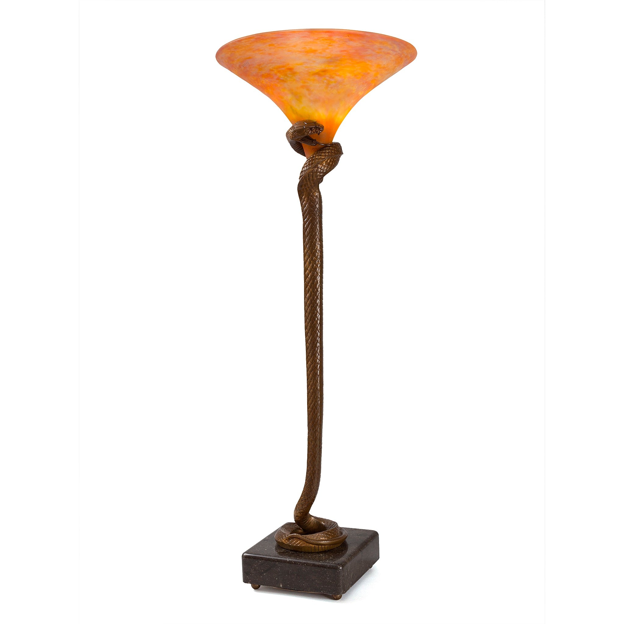 Vintage Edgar Brandt & Daum 'La Temptation' Art Deco Table Lamp - Elegant Home Decor for Living Room, Bedroom, or Office