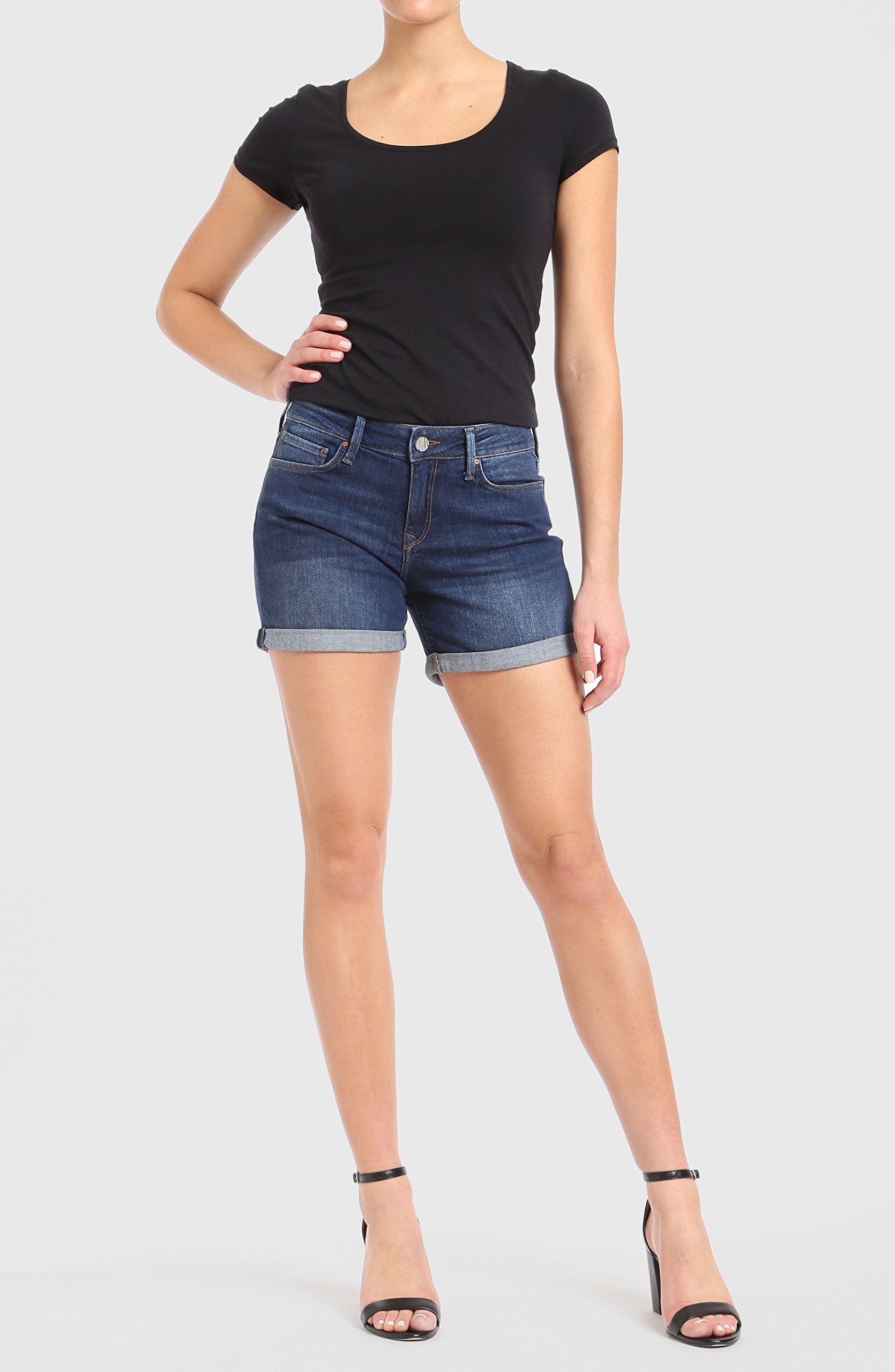 Mavi Women's Marla Mid-Rise Boyfriend Denim Shorts - Comfortable Distressed Denim Shorts for Women | Casual Summer Outfits, Beach Wear & Street Style Fashion