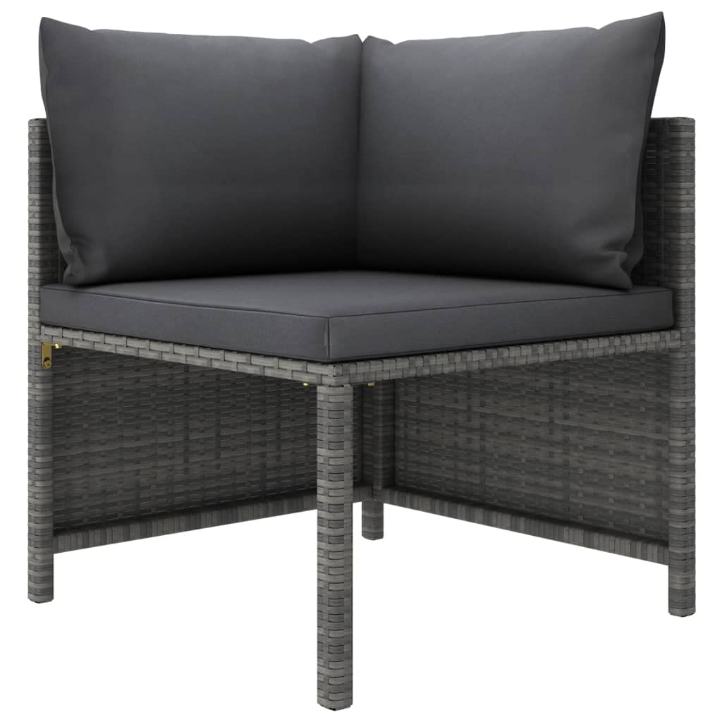 8-Piece Gray Patio Lounge Set with Comfortable Cushions & Footstools - Waterproof Poly Rattan Outdoor Furniture for Garden, Poolside & Backyard Relaxation