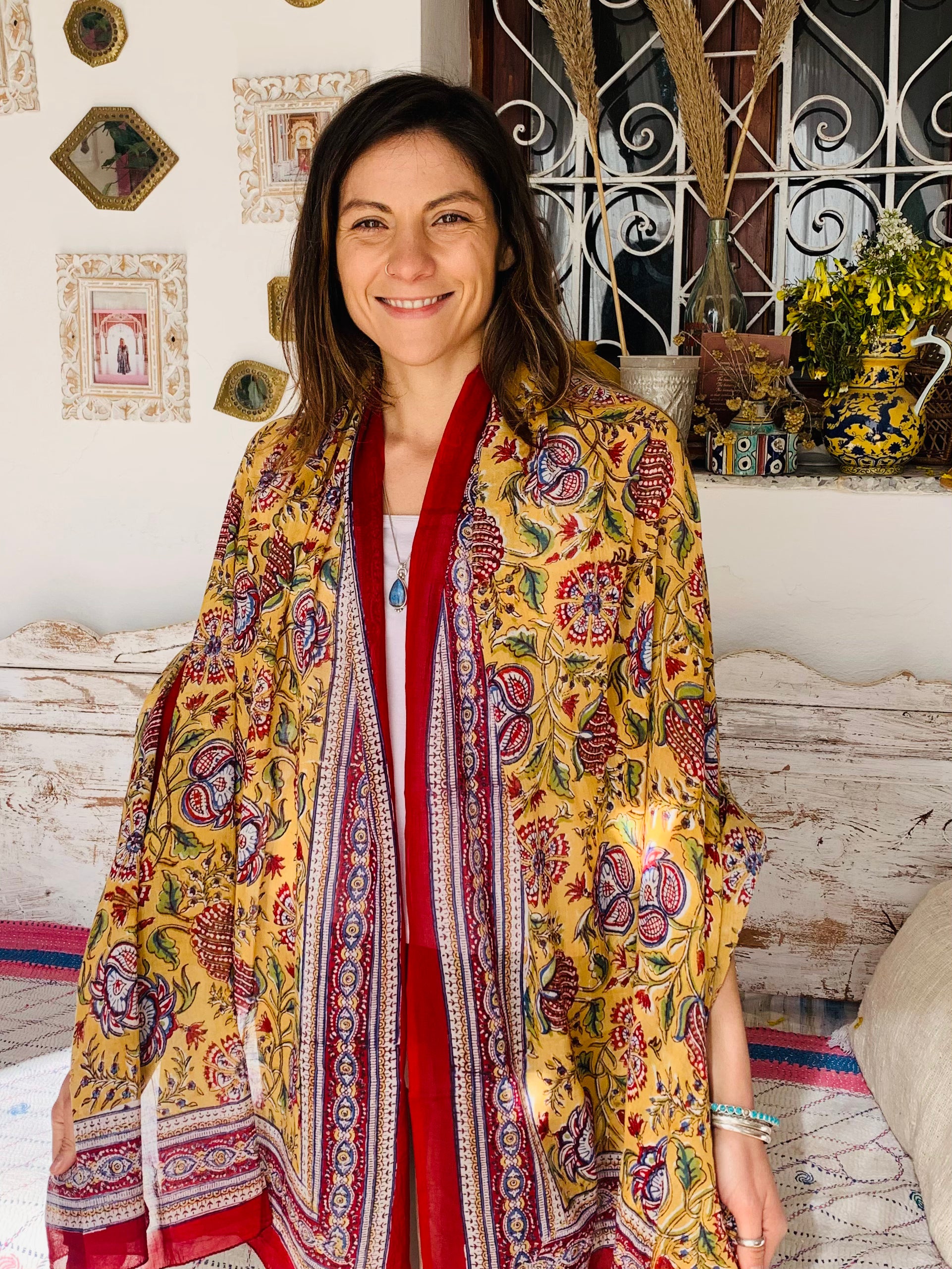 Stylish Block Print Cotton Sarong Pareo Shawl - New Collection for Beach, Pool & Summer Fashion