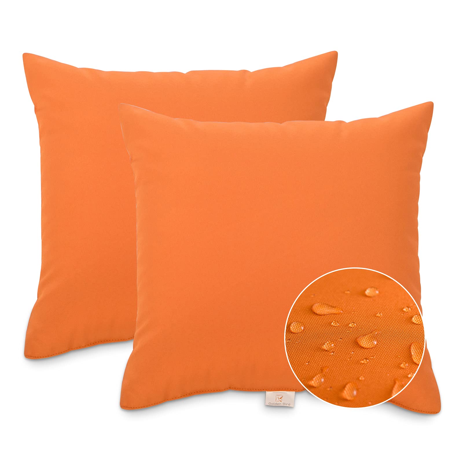 JMGBird Outdoor Pillows Set of 2 - 18×18 Inch Waterproof Patio Throw Pillows with Insert - All-Weather Cushions for Garden, Poolside, Deck & Porch Furniture