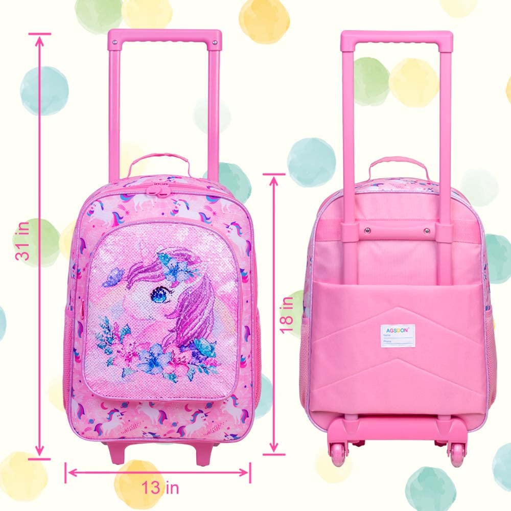 Kids Luggage for Boys & Girls - Cute Rolling Wheel Suitcase for Toddlers & Children | Travel Carry-On Suitcase for Airplane, Vacation & School Trips