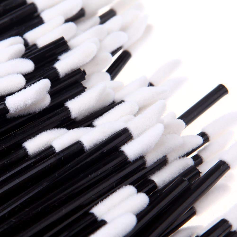 Beito 100 Pcs Disposable Lip Brushes - Lipstick & Gloss Applicator Sticks - Professional Makeup Tools Kit (Black) - Perfect for Salon, Home Use & Travel Makeup Application