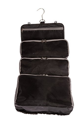 LeanPac Hanging Toiletry Bag for Travel - Waterproof Makeup Organizer & Wash Bag for Women & Men - Perfect for Airplane, Camping & Gym Essentials
