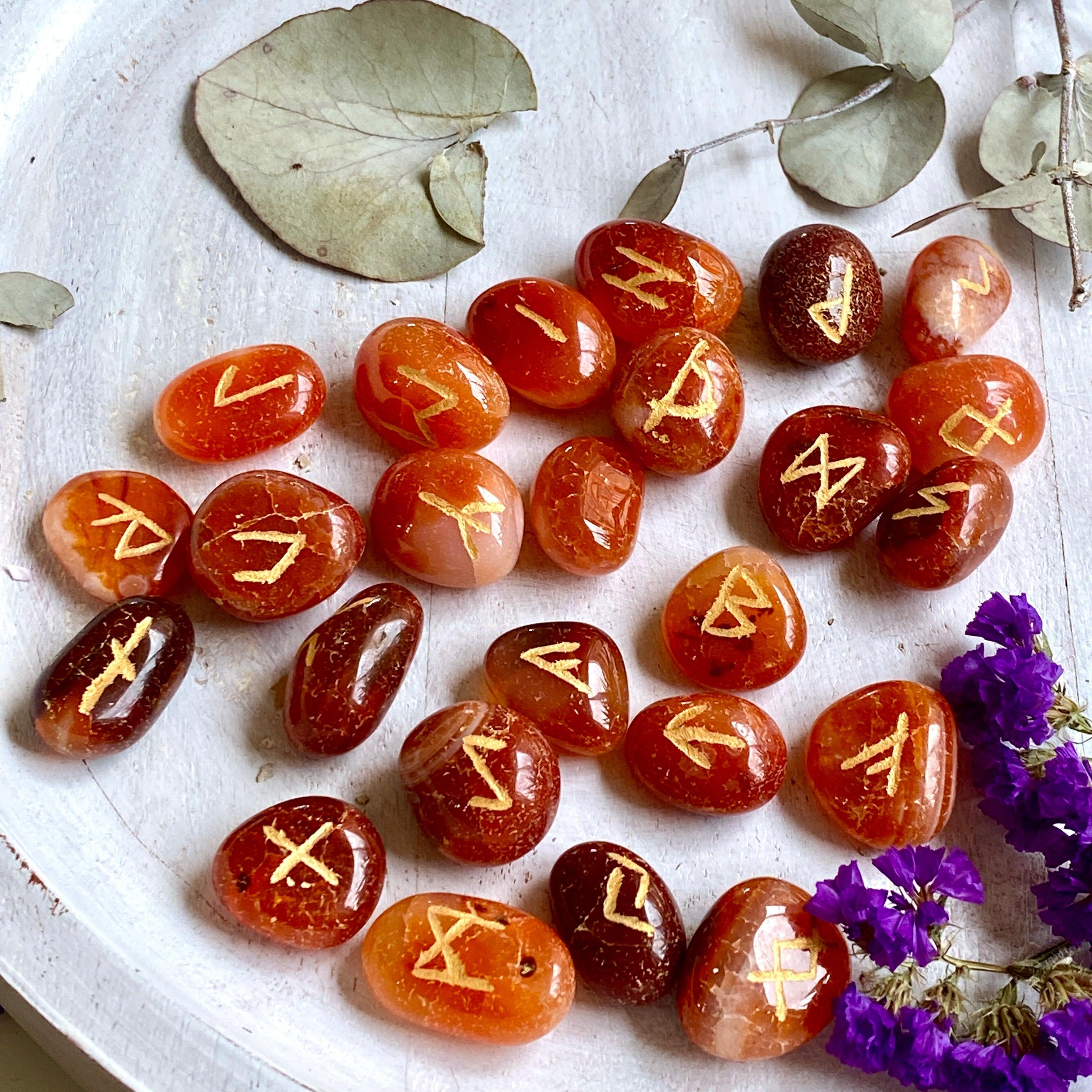 24 Pack Runes Set - Norse Viking Divination Stones for Meditation, Spiritual Guidance & Home Decor - Perfect for Pagan Rituals, Wiccan Altars & Gift Giving