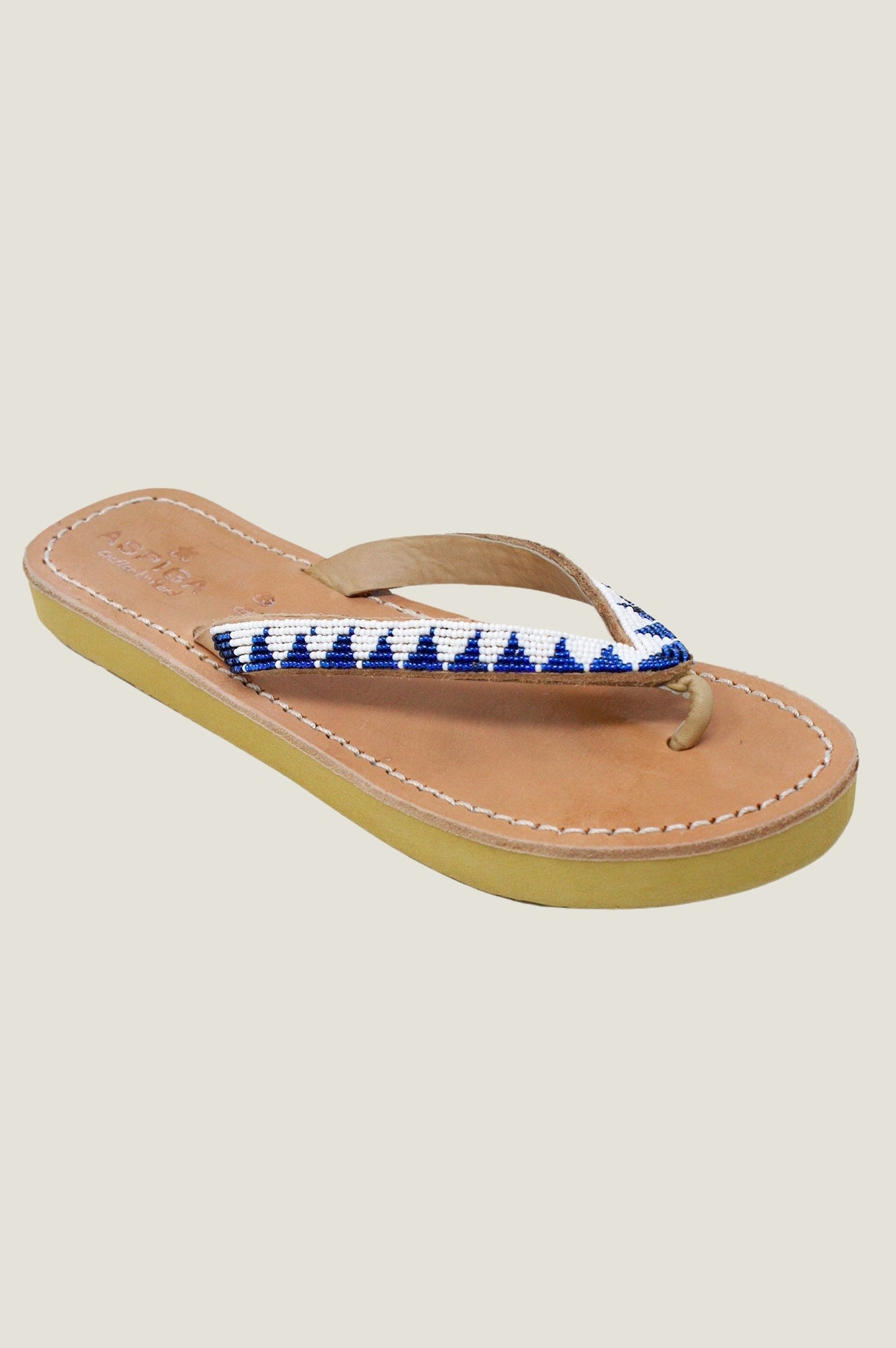 Ziggy Sandals for Women - Comfortable White & Cobalt Blue Summer Beach Sandals - Perfect for Vacation, Walking, and Outdoor Activities