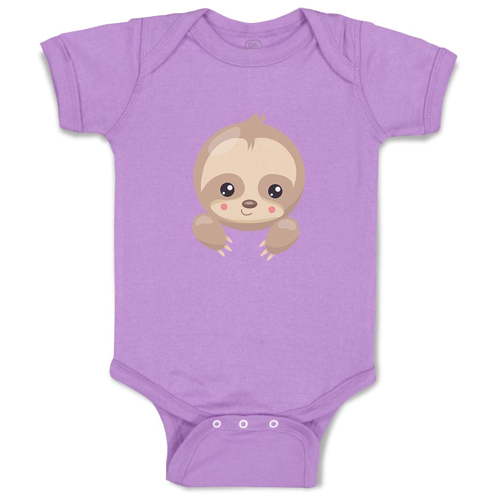Custom Personalized Baby Bodysuit - Sloth Face with Open Eyes | 100% Cotton Soft Infant Clothes for Boys & Girls | Perfect for Newborn Photoshoots, Baby Showers & Everyday Wear