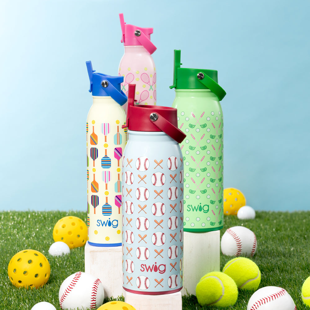Home Run Flip + Sip Bottle 36oz - Leak Proof Water Bottle with Straw for Sports, Gym & Outdoor Activities - BPA Free Insulated Stainless Steel Tumbler for Hot & Cold Drinks