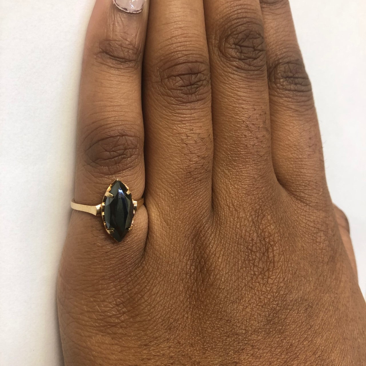 Elegant Marquise Hematite Ring - 3.00 Carat Genuine Stone - Size 6.75 - Perfect for Evening Wear, Date Nights & Special Occasions