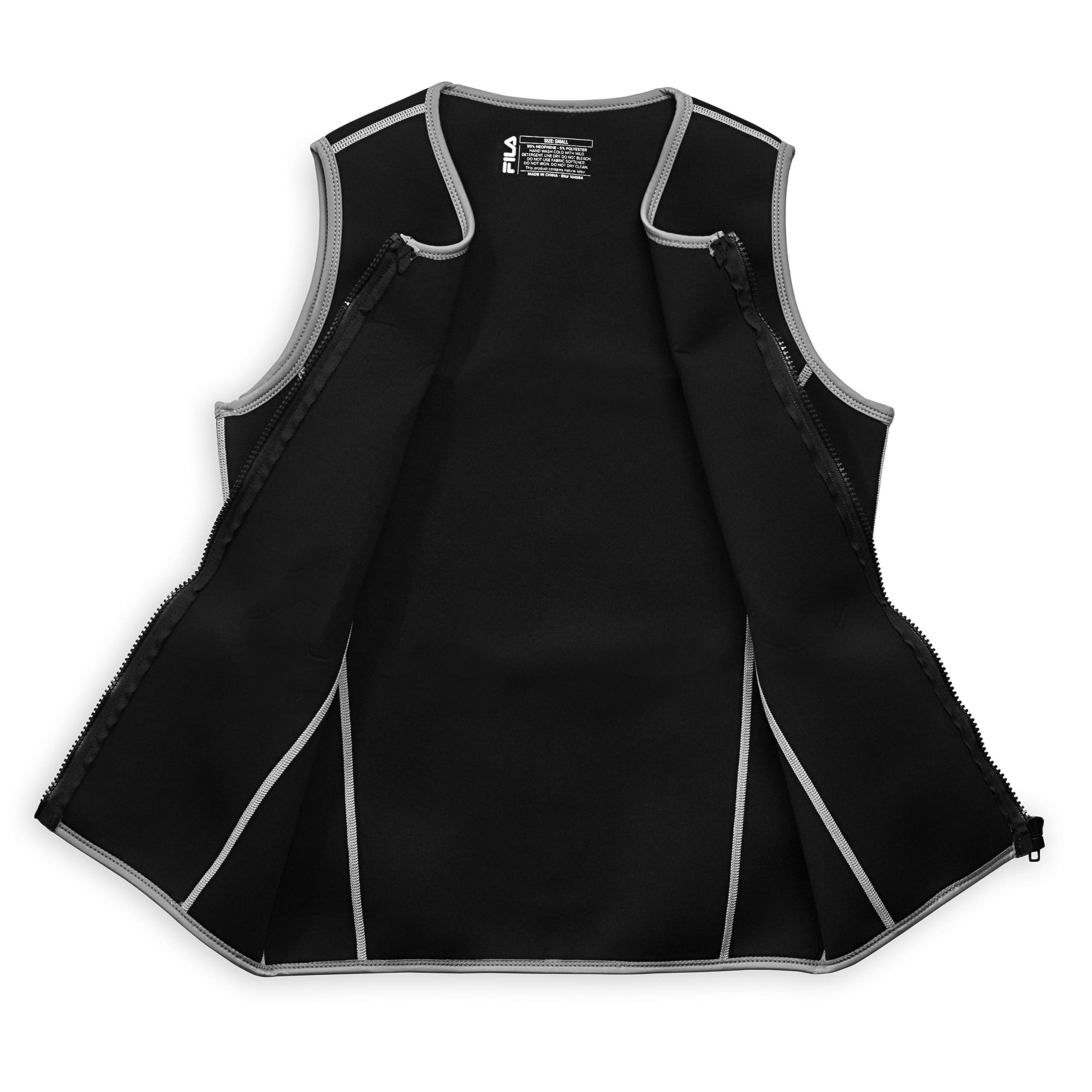 FILA Men's Neoprene Sauna Vest - Slimming Zipper Tank Top Hot Body Shaper for Workout & Weight Loss