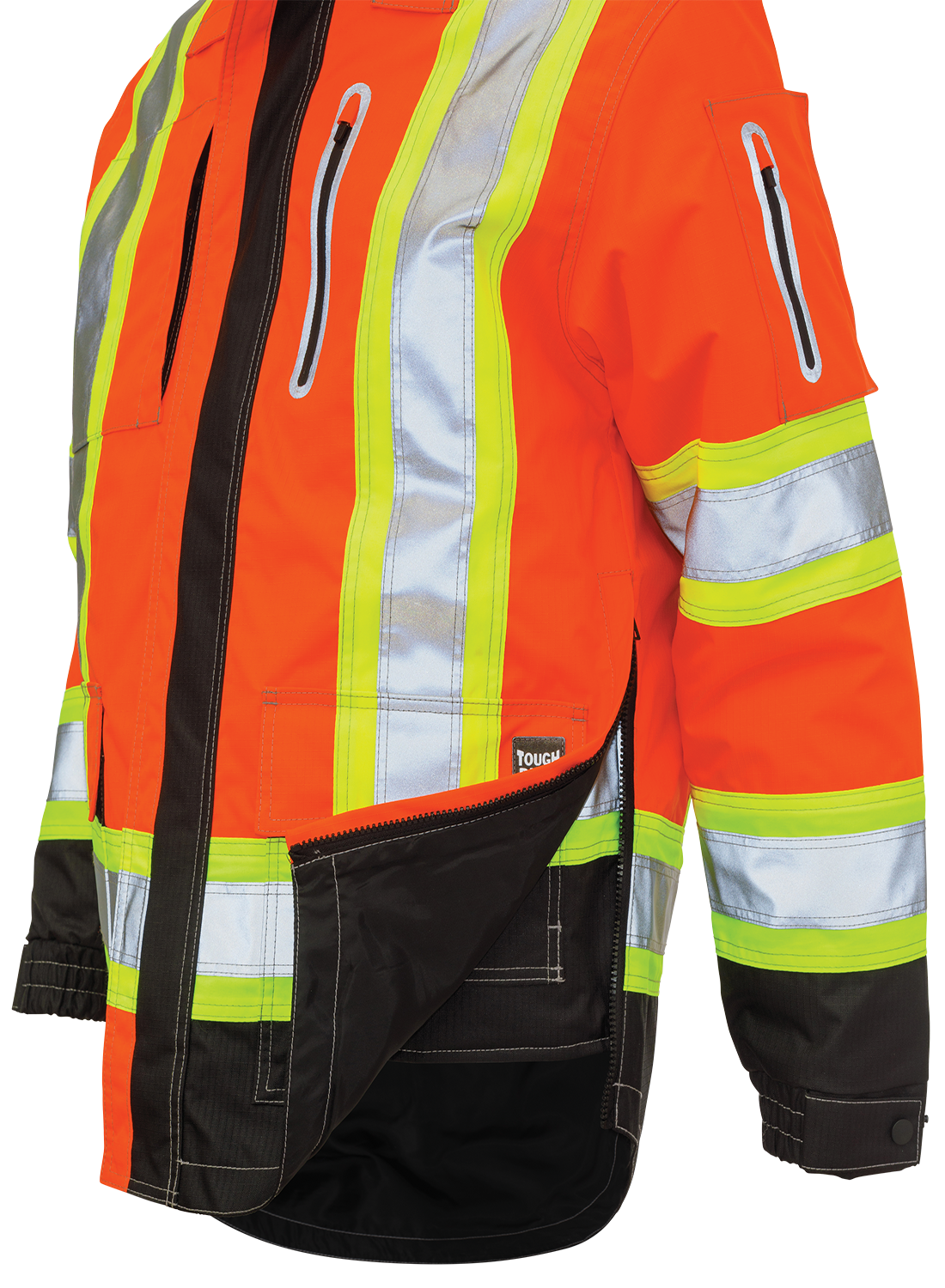 Tough Duck 4-in-1 High Visibility Safety Jacket S187 - Reflective Work Vest for Construction, Road Workers & Outdoor Activities