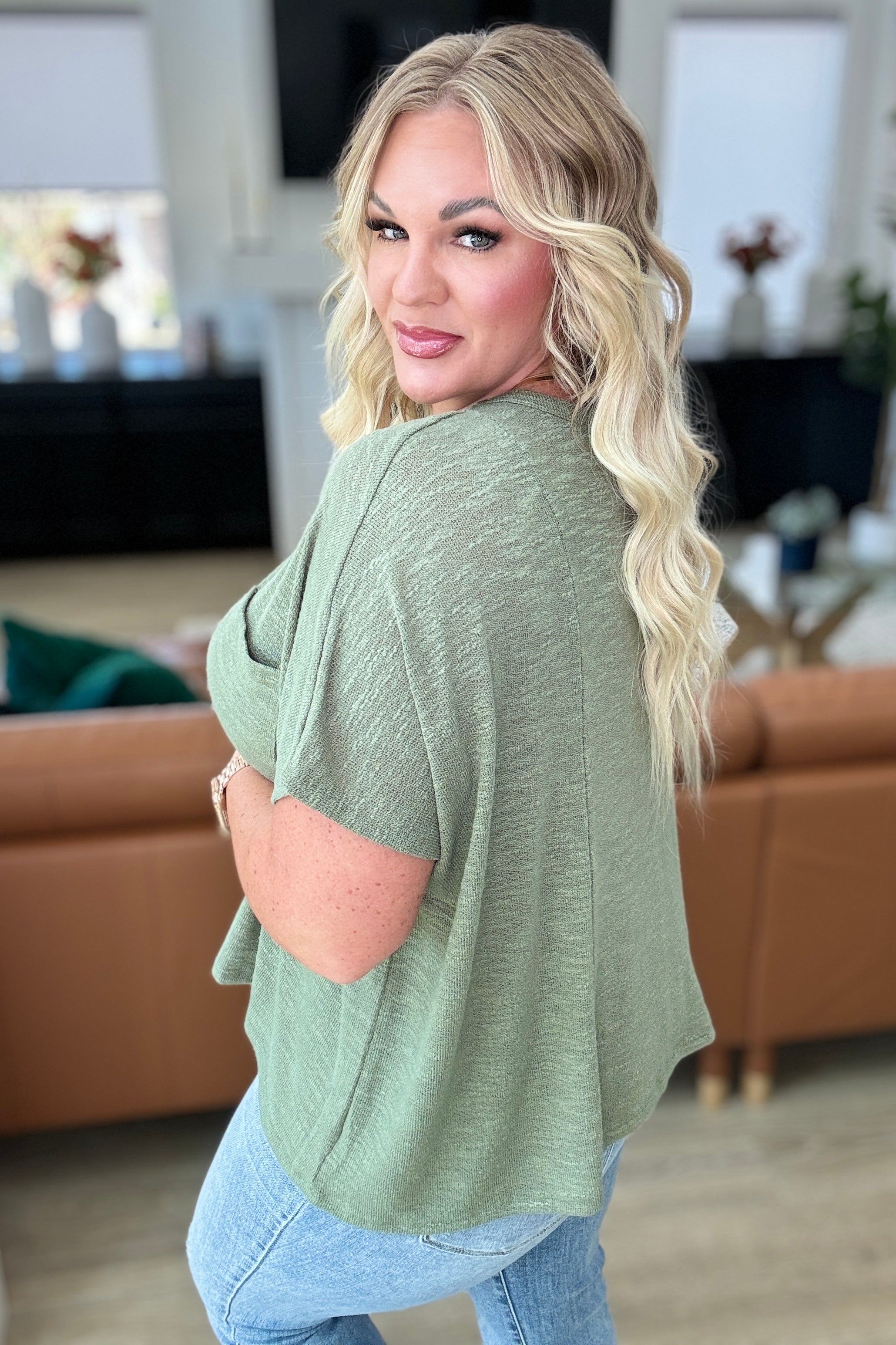 Let Light Be Light Drop Shoulder Oversized T-Shirt in Light Olive | Women's Casual Streetwear Loose Fit Tee for Everyday Wear, Outings & Layering